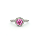 Pink Sapphire and Diamond Ring